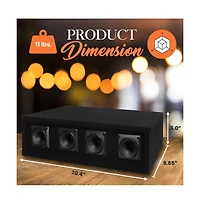 Pyle-Pro 300 Watt 4 Way Dj Speaker System with Four 3 Inch Horn Piezo Tweeters Full Range Audio Black Carpeted Finish