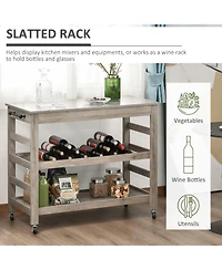 Halifax North America Gray Kitchen Helper: Rolling Cart with Stainless Steel Countertop
