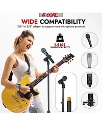 5 Core Microphone Stand Floor 4 Pcs Adjustable w Extending Telescoping Boom Arm