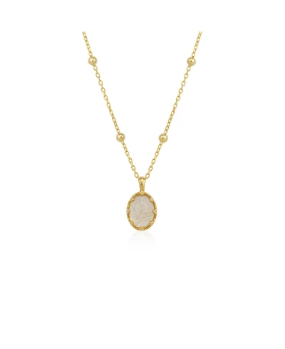 Spero London Transparent Moonstone Sterling Silver Pendant Necklace With Beaded Chain
