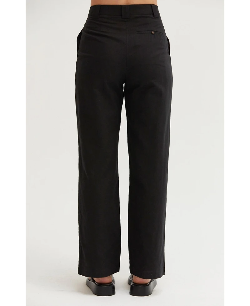 Crescent Women's Erin Straight Leg Linen Trousers Success