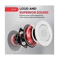 Pyle 4 Bluetooth Ceiling / Wall Speaker Kit - (4) Aluminum Frame 2-Way Speakers with Built-in Led Lights