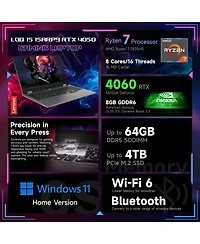 Lenovo Loq 15 15ARP9 Rtx 4060 Gaming Laptop, 15.6" Fhd, Amd Ryzen 7 7435HS, Nvidia Rtx 4060, 12GB DDR5 Ram, 512GB Ssd