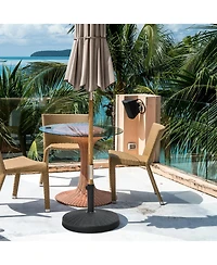 Gymax 49 lbs Round Resin Patio Umbrella Base Stand Holder w/ Adjustable Knob