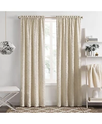 Kate Aurora Contemporary Geometric Shabby Diamond Clipped Rod Pocket Single Window Curtain Panel