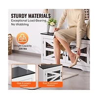 Slickblue Entryway Bench with Led Coat Rack, 7 Hooks, Shoe Storage, and Adjustable Shelves