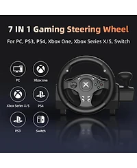 Nbcp Pc Racing Wheel with Pedals – 270° Driving Force Simulator Steering Wheel, Dual Vibration, Compatible with Xbox, PS4, PS3, Nintendo Switch & Andr