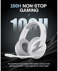 Acer Wireless Gaming Headset | 2.4GHz, 100Hrs Battery, Noise-Canceling Mic, 50mm Drivers | PS5, PS4, Pc, Switch, Bluetooth 5.3 (White)