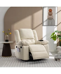 Flynama Massage Recliner,Power Lift Chair for Elderly with Adjustable Massage and Heating Function,Recliner Chair with Infinite Position and Side Pock