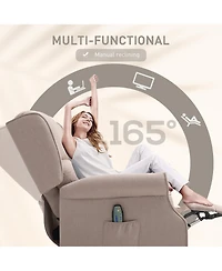 Homcom Massage Recliner Sofa with Heat Function, Remote Control,