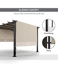 Outsunny 10' x 10' Steel Patio Pergola with Canopy