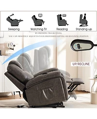 Flynama Power Lift Recliner Chair with Massage for Elderly, Overstuffed Wide Recliners, Heavy Duty and Safety Motion Reclining Mechanism