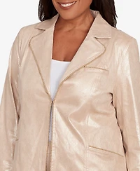 Alfred Dunner Women's Urban Legend Faux Suede Shimmer Jacket