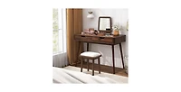 Mecale 43.5 Inch Computer Desk with 2 Drawers for Small Spaces