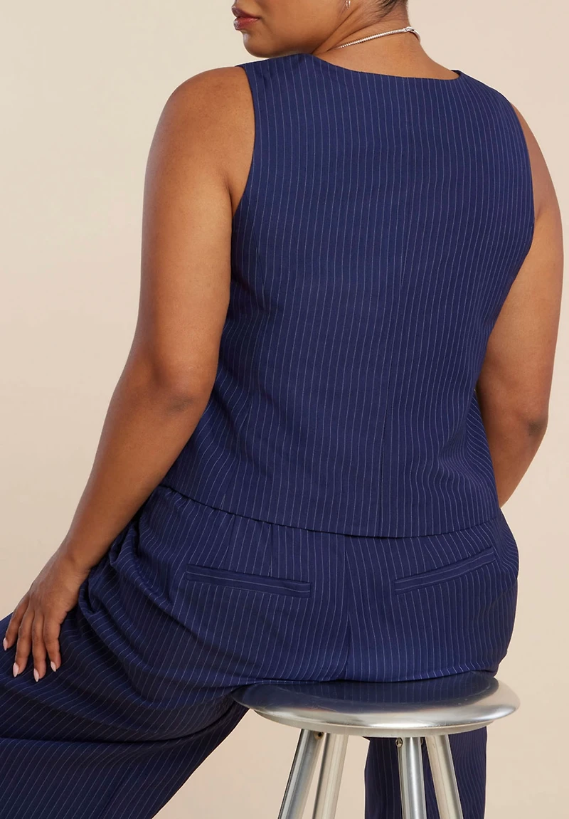 Eloquii Women's Plus Pinstripe Suit Vest