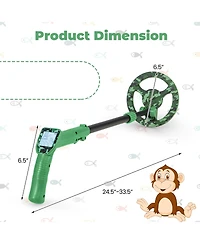 Gymax 24.5''-33.5'' Metal Detector for Kids with Lcd Display IP68 Waterproof
