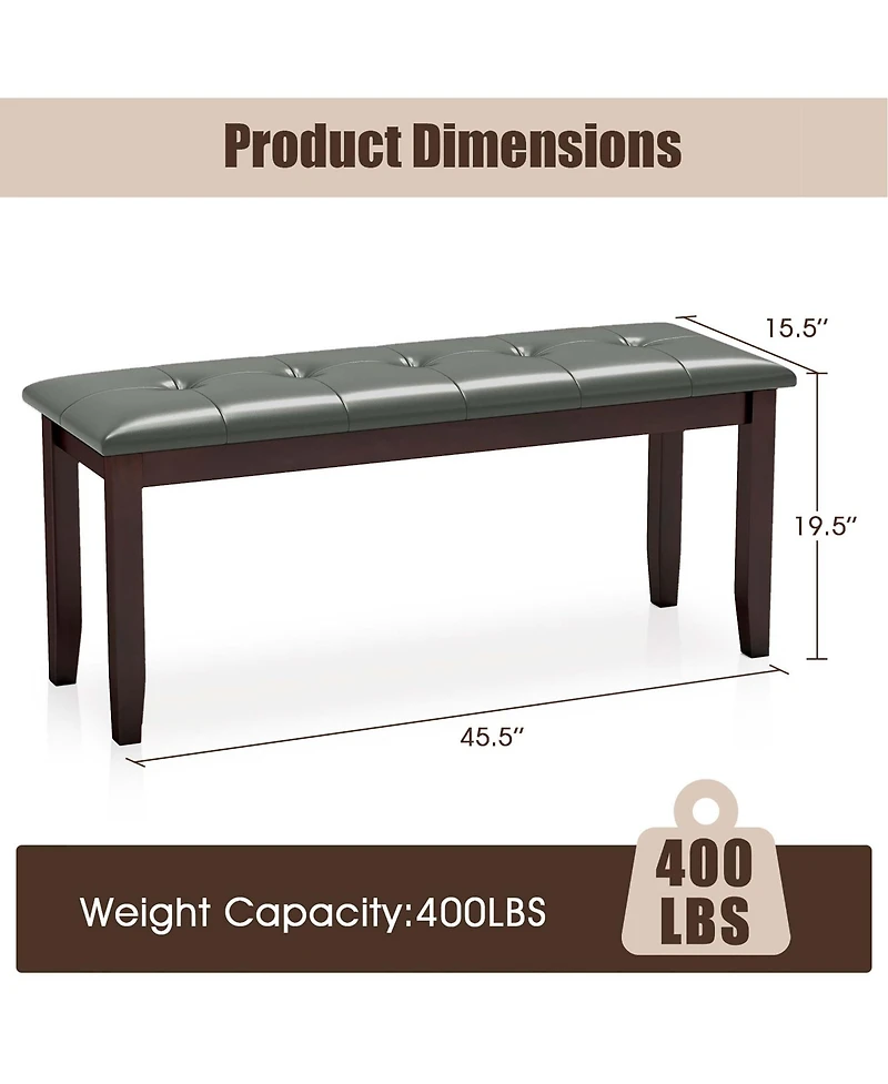 Gymax Upholstered Dining Bench w/Padded Seat for Kitchen Bedroom Entryway