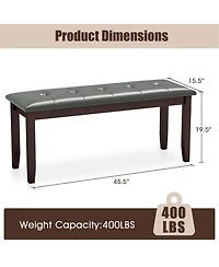 Gymax Upholstered Dining Bench w/Padded Seat for Kitchen Bedroom Entryway