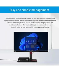 Lenovo ThinkCentre M70q Business Mff Desktop Intel Core i5 14400T 16GB Ram Intel Uhd Graphics 256GB Ssd Storage Windows 11 Pro - Black