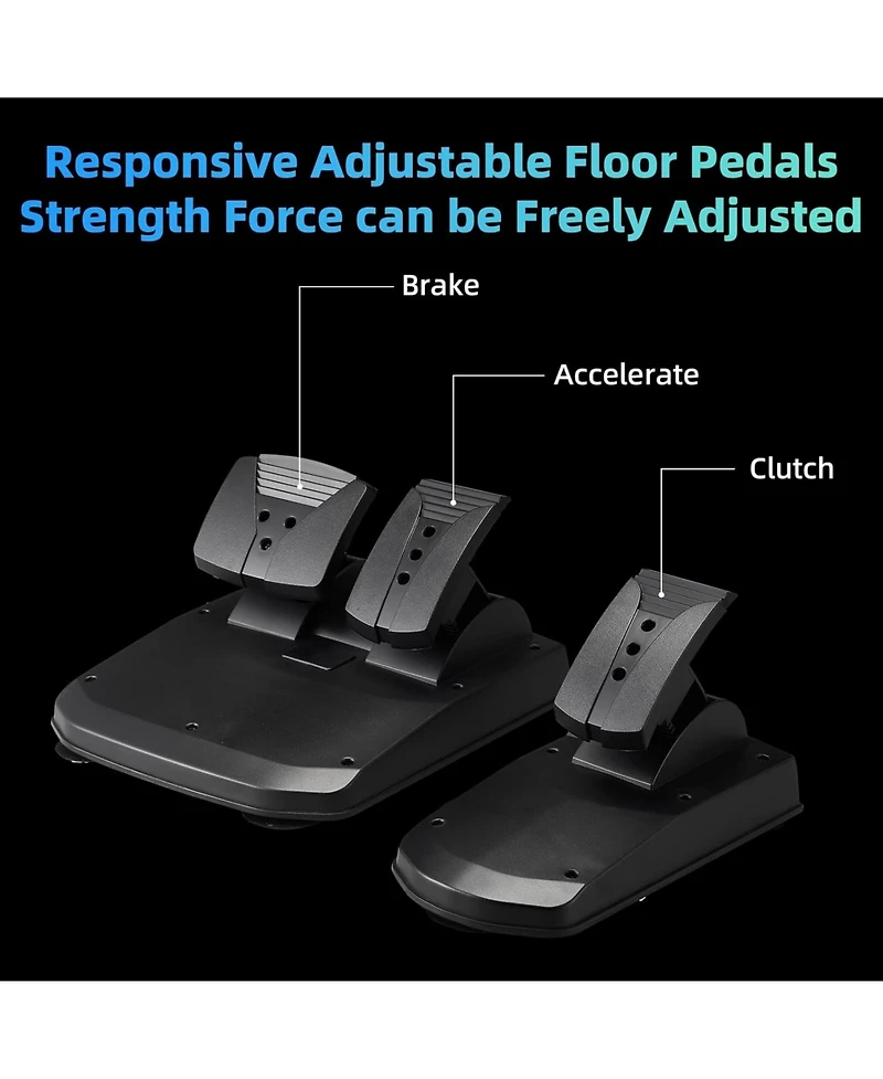 Nbcp 1080°Racing Steering Wheel with Pedals & Shifter – Compatible with Xbox, PS4, Pc, Switch & More – Realistic Simulation with Vibration Feedback