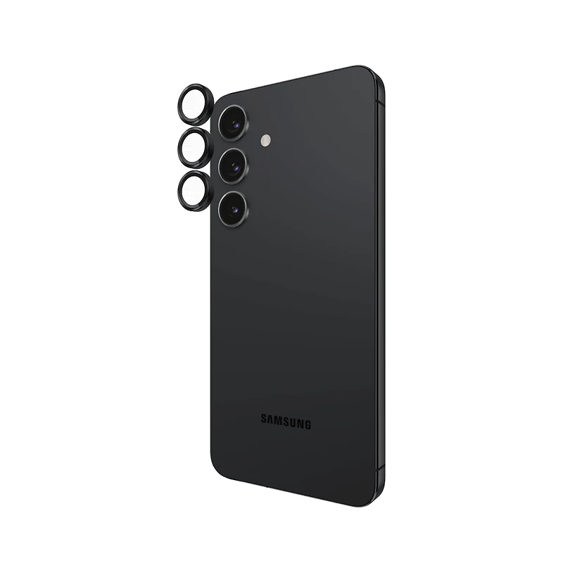 Case-Mate Aluminum Ring Camera Lens Glass Protector for Samsung Galaxy S 2025 Small-Black