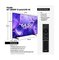 Samsung 65" Class U8000F Series Crystal 4K Uhd Smart Tv - UN65U8000F