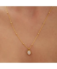 Spero London White Moonstone Sterling Silver Pendant Necklace With Beaded Chain