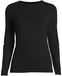 Lands' End Women's Lightweight Jersey Skimming Long Sleeve Crew Neck T-shirt