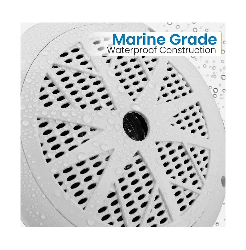 Pyle 120 Watts 6.5'' Dual Cone White Marine Speakers