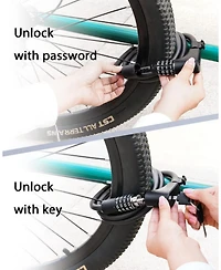 Bike Lock Cable with Combination,High Security 5-Digit Resettable Combination Bicycle Lock Anti-Theft