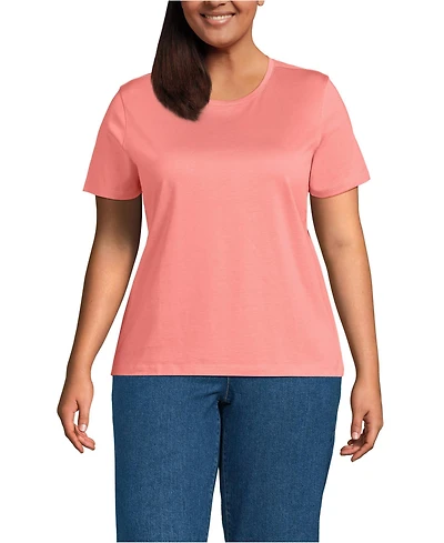 Lands' End Plus Relaxed Supima Cotton Crew Neck T-Shirt