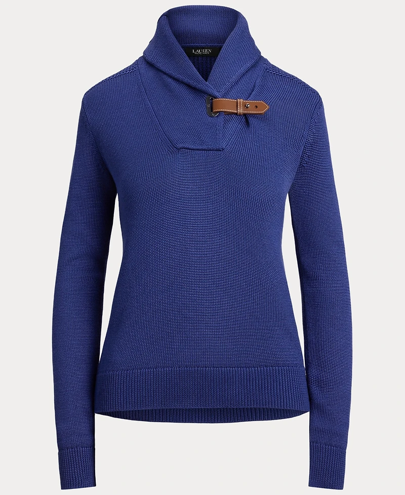 Lauren Ralph Women's Sabree Long Sleeve Buckle-Trim Sweater