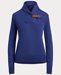 Lauren Ralph Women's Sabree Long Sleeve Buckle-Trim Sweater