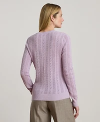 Lauren Ralph Women's Long Sleeves Pointelle-Knit Sweater