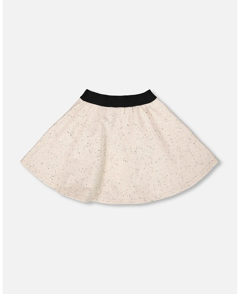 Deux par Girl Glittering French Terry Skirt Beige and Black