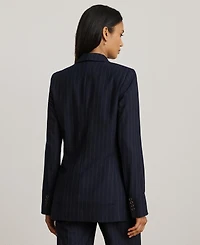 Lauren Ralph Women's Suiting-Ryen Double-Breasted Pinstripe Twill Blazer
