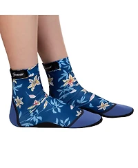 Seavenger High Top SeaSnug Beach Socks for All Beach and Sand Activities - Geometric Palm / 4XS