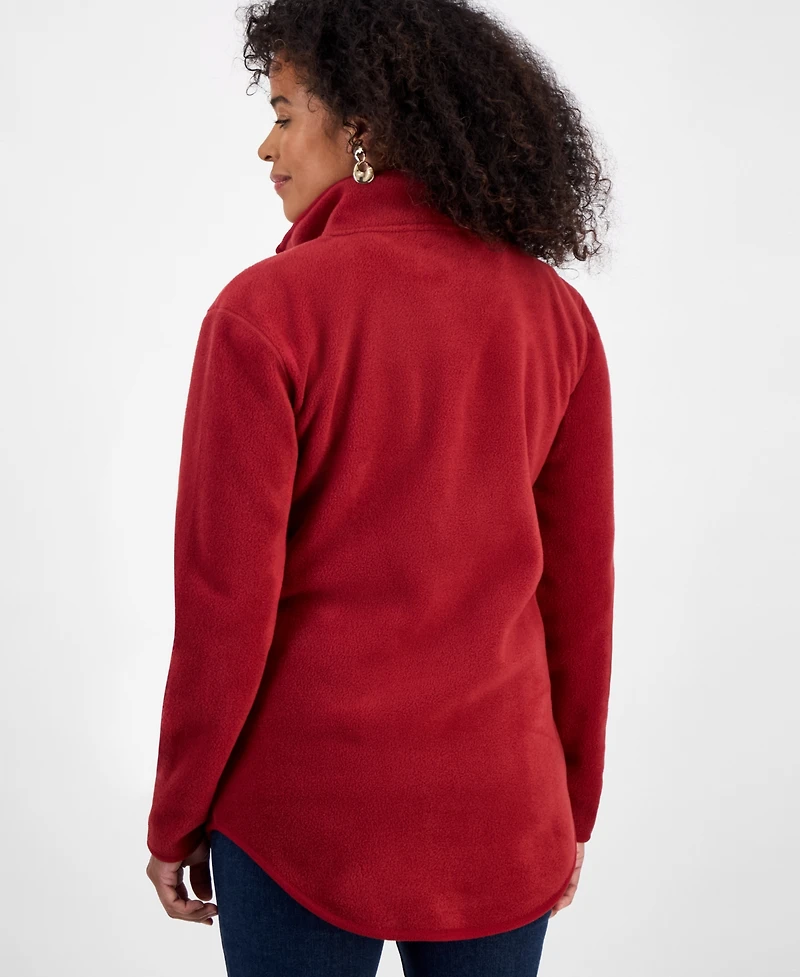 Style & Co Women's Polar Fleece Quarter-Zip Mock-Neck Sweatshirt, Created for Macy's