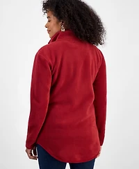 Style & Co Women's Polar Fleece Quarter-Zip Mock-Neck Sweatshirt, Created for Macy's