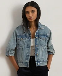 Lauren Ralph Women's Paizley Rigid Denim Trucker Jacket