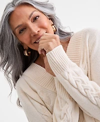Style & Co Petite Chunky Cable-Knit Sweater, Macy's Exclusive