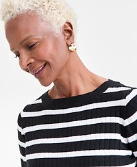 Style & Co Women's Boat-Neck Ribbed Tunic Sweater, Macy's Exclusive