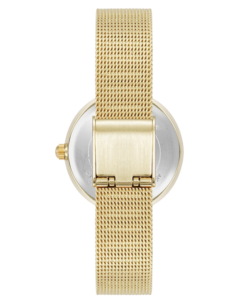 Anne Klein Women's Quartz Gold-Tone Stainless Steel Mesh Watch, 30mm