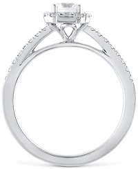 Diamond Halo Engagement Ring (3/4 ct. t.w.) in 14k White Gold