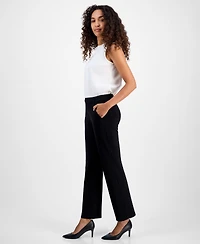 Kasper Women's Mid-Rise Pull-On Straight-Leg Pants, Regular & Petite