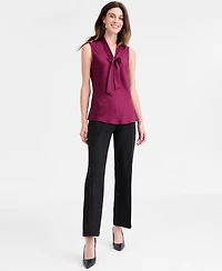 Kasper Tie-Neck Sleeveless Blouse, Regular & Petite
