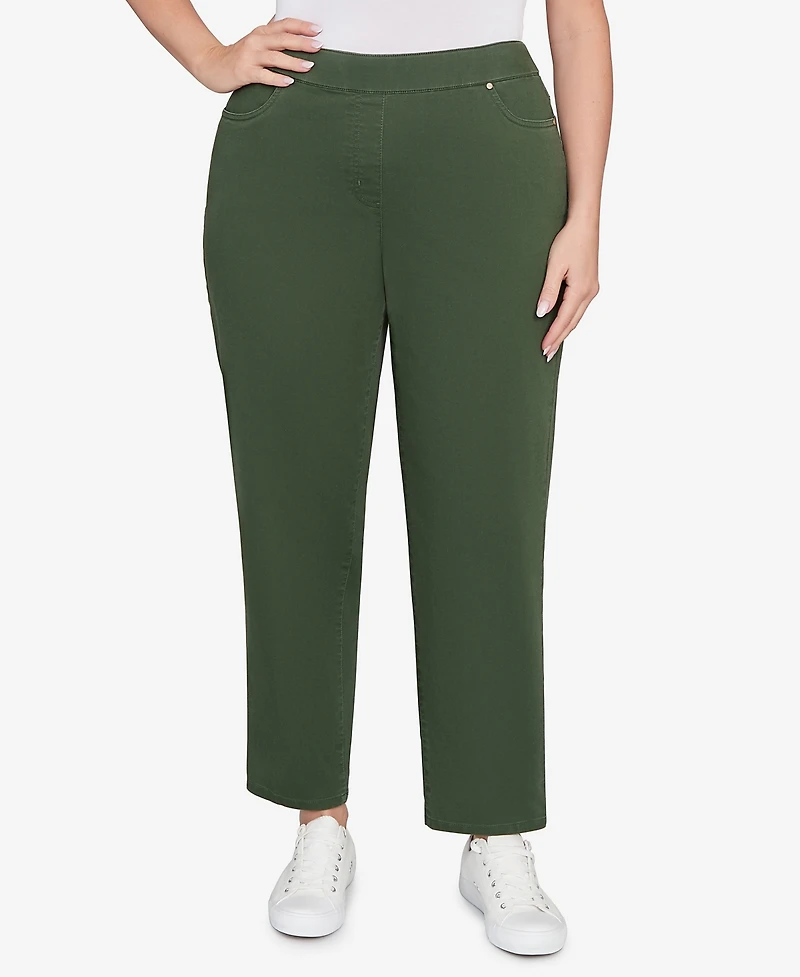 Alfred Dunner Plus Mount Laurel Allure Front Pocket Pull On Medium Length Pants