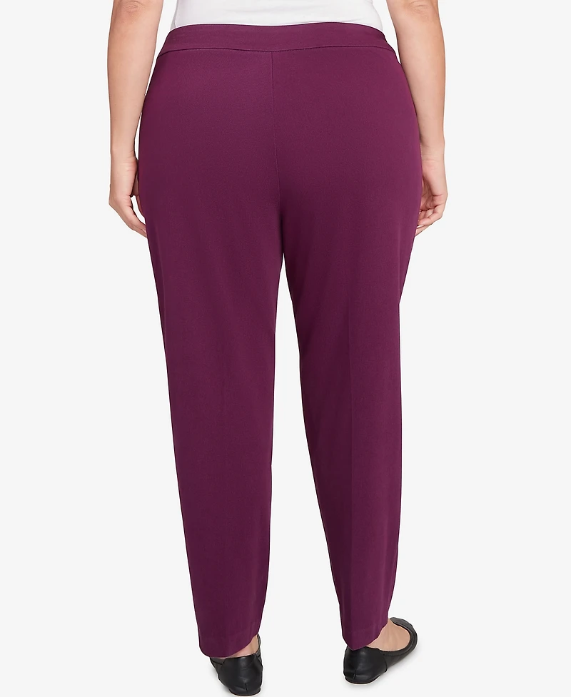 Alfred Dunner Plus Urban Legend Fitted Twill Pull On Medium Length Pants