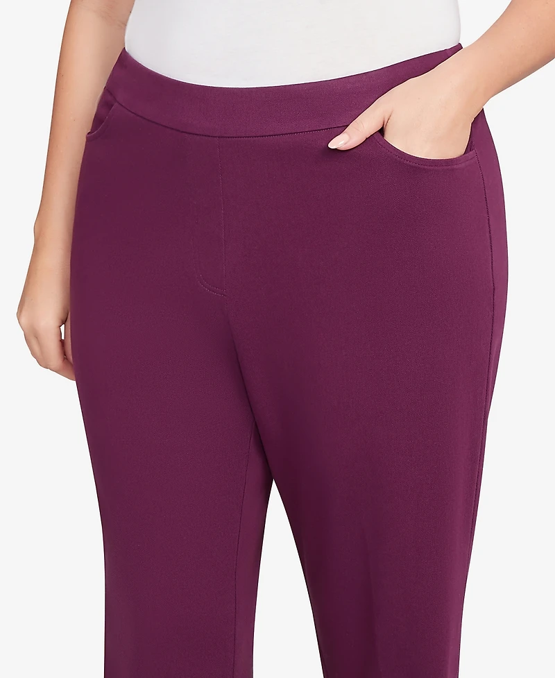 Alfred Dunner Plus Urban Legend Fitted Twill Pull On Short Length Pants