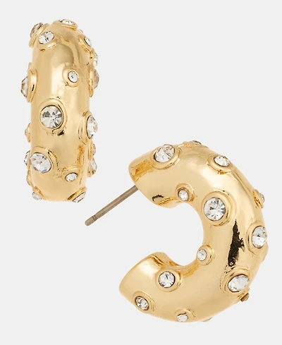 On 34th Small Pave Chubby Hoop Earrings, 0.8", Macy's Exclusive
